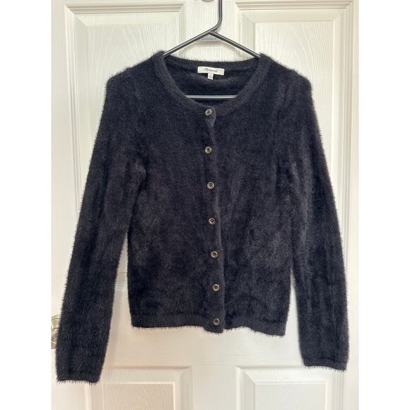 Madewell Hewitt Fuzzy Cardigan Sweater button down Black small - Picture 14 of 14